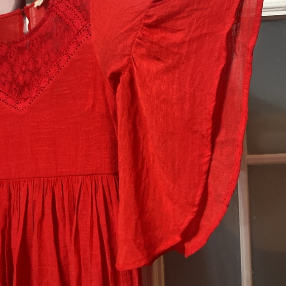 Umgee Frill It Up Lace Yoke Bell Sleeve Dress size S - Picture 3 of 6